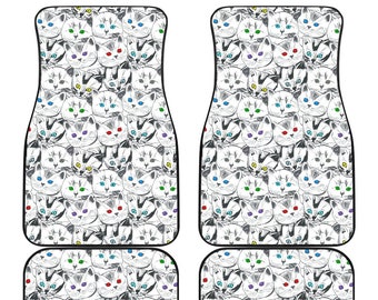 Dogs Galore Paw Prints Car Floor Mats Set 2 X Front 2 X Etsy