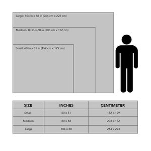 May include: A chart showing the different sizes of a product, with measurements in inches and centimeters. The sizes are small, medium, and large. The chart also includes a silhouette of a person to help visualize the size of the product.