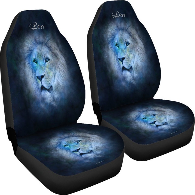 Leo Lion Zodiac Sign Pair Of Micro Fiber Car Seat Covers Etsy