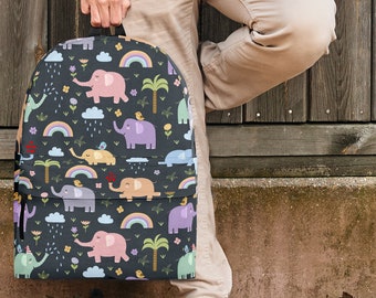 Wildlife Collection - Elephants (Gray) Backpack For Kids, Teens, And Adults - Great Gift For Anybody Who Loves Elephants