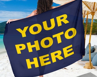 Personalized Women's Beach Sarong Wrap Using Your Own Photo - Great Reminder Of Those Special Family / Vacation Moments - NO REFUNDS