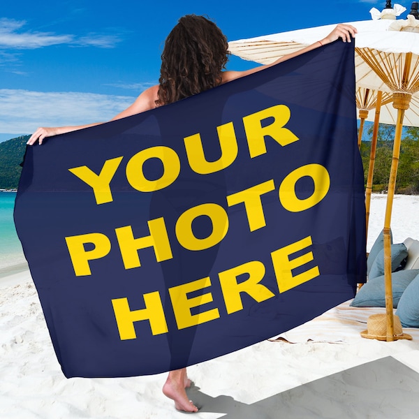 Personalized Women's Beach Sarong Wrap Using Your Own Photo - Great Reminder Of Those Special Family / Vacation Moments - NO REFUNDS