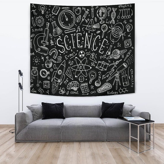 Science Chalkboard Design 1 Hanging Tapestry / Wall Art Decor | Etsy