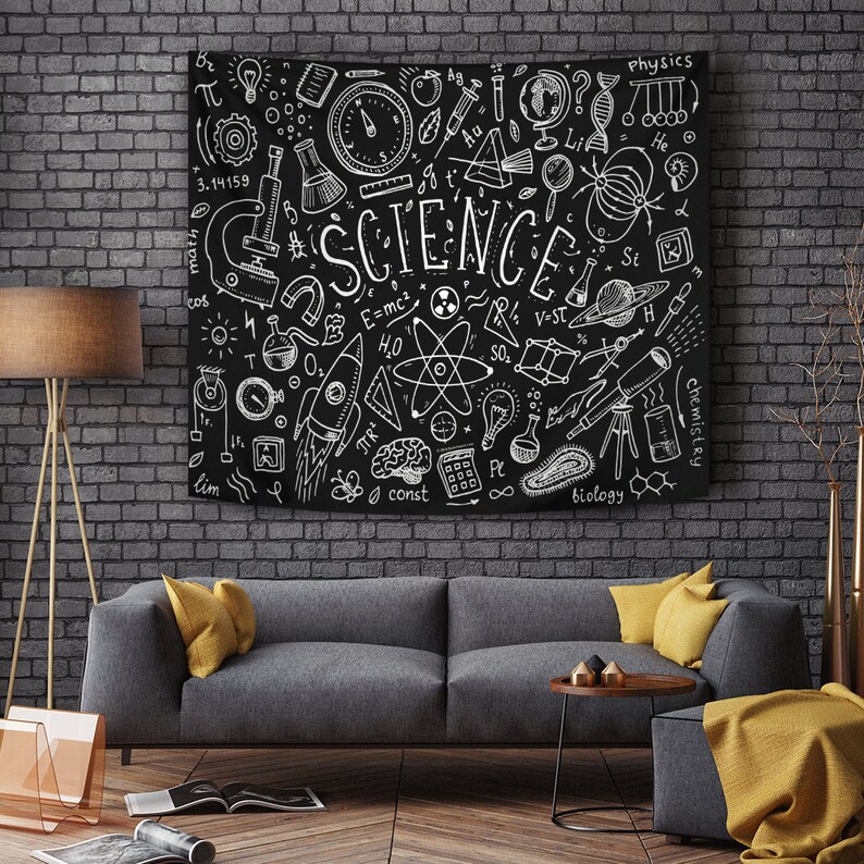 Science Chalkboard Design 1 Hanging Tapestry / Wall Art Decor | Etsy