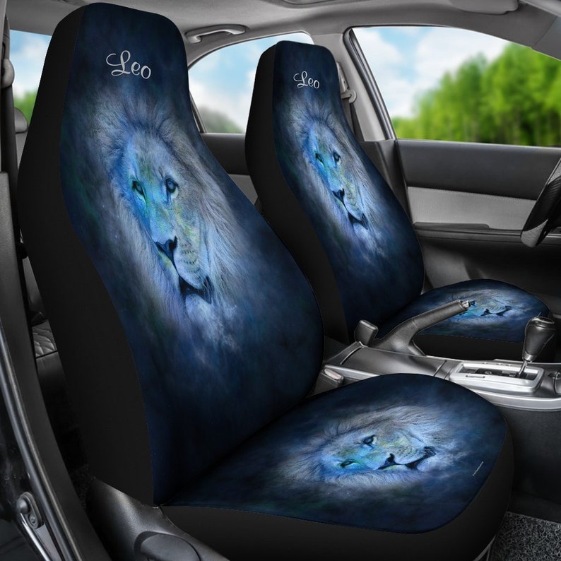 Leo lion Zodiac Sign Pair of Micro Fiber Car Seat Covers Etsy