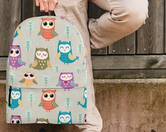 Tierwelt-Kollektion - Eulen (Design #2) Rucksack für Kinder, Jugendliche und Erwachsene - tolles Geschenk für jemand liebt Eulen