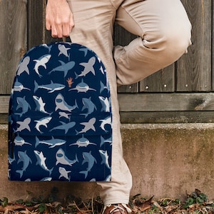 Sac à dos de grand requin blanc (Design #1) pour les enfants, adolescents et adultes - grand cadeau pour les amateurs de requin