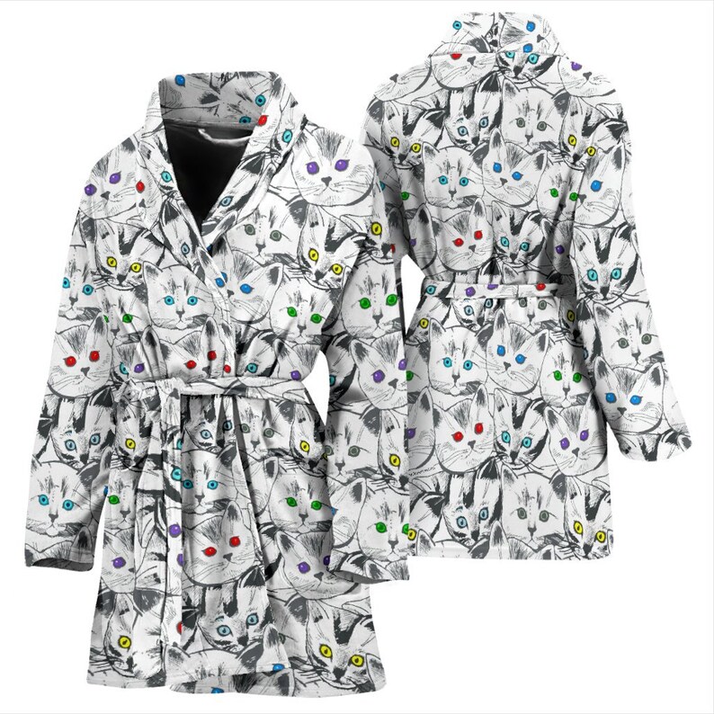 Cats Galore Women's Bathrobe Great Gift for Cat Lovers Etsy