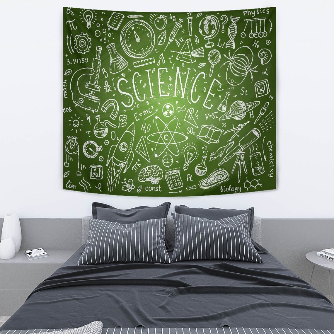 Science Chalkboard Design 1 Hanging Tapestry / Wall Art Decor Etsy