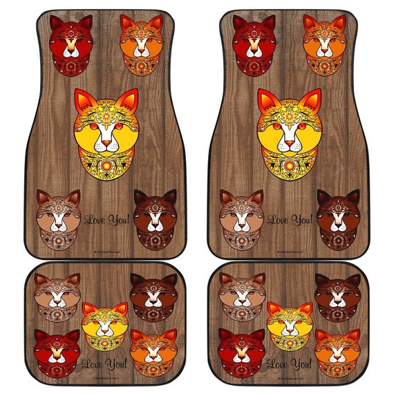 Fancy Pants Cat Brown Car Floor Mats Set 2 X Front 2 X Etsy
