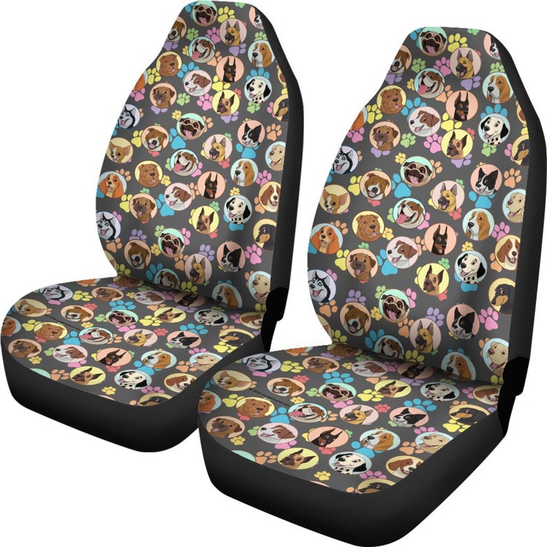 Dogs Galore Pair of Micro Fiber Car Seat Covers paw Prints Etsy