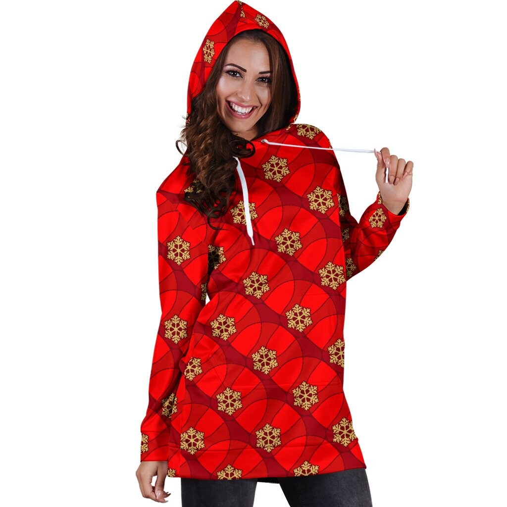 Ugly Christmas Sweater Hooded Dress Snowflakes Design 5 Etsy
