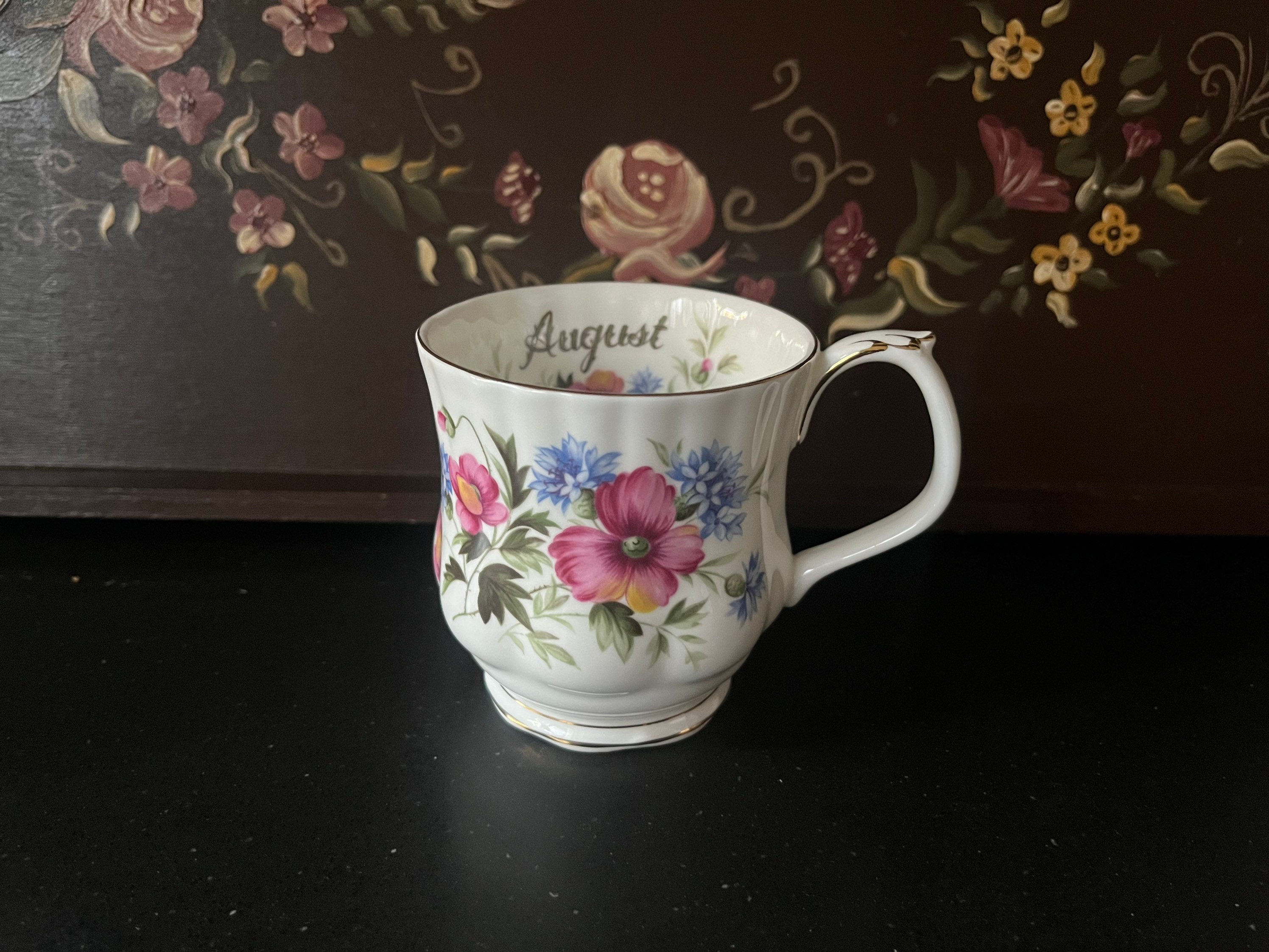 Tazza da collezione/Royal Albert/agosto - agosto / 1 tazza e 1  piattino/originale/Bone China / : : Casa e cucina