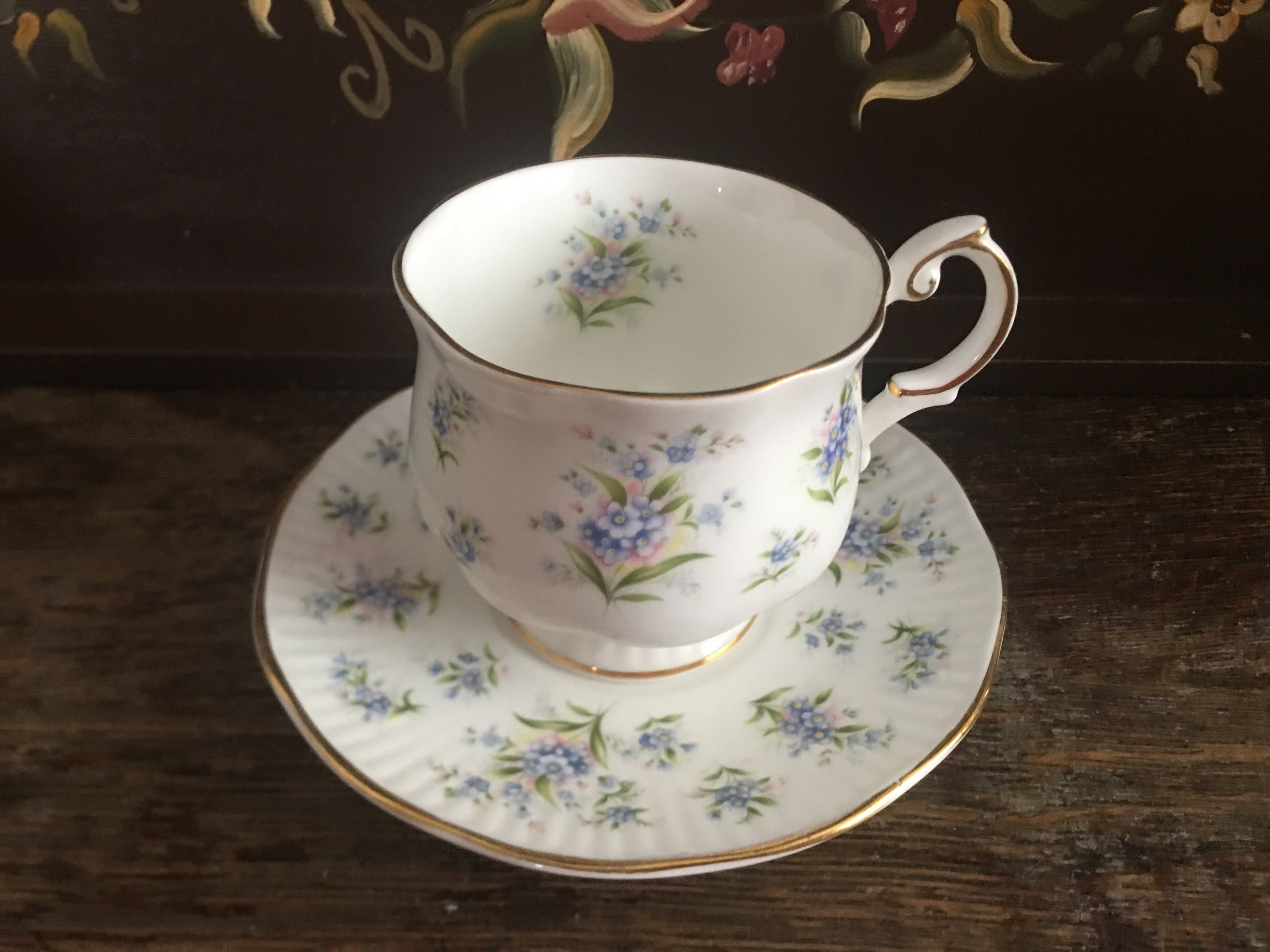 Vintage English Cups and Saucer. Queens Porcelain. Fine Bone Etsy UK