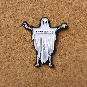 Ghosty Bones Dead Inside Soft Enamel Pin