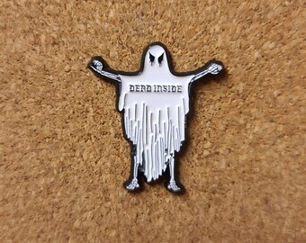 Ghosty Bones Dead Inside Soft Enamel Pin