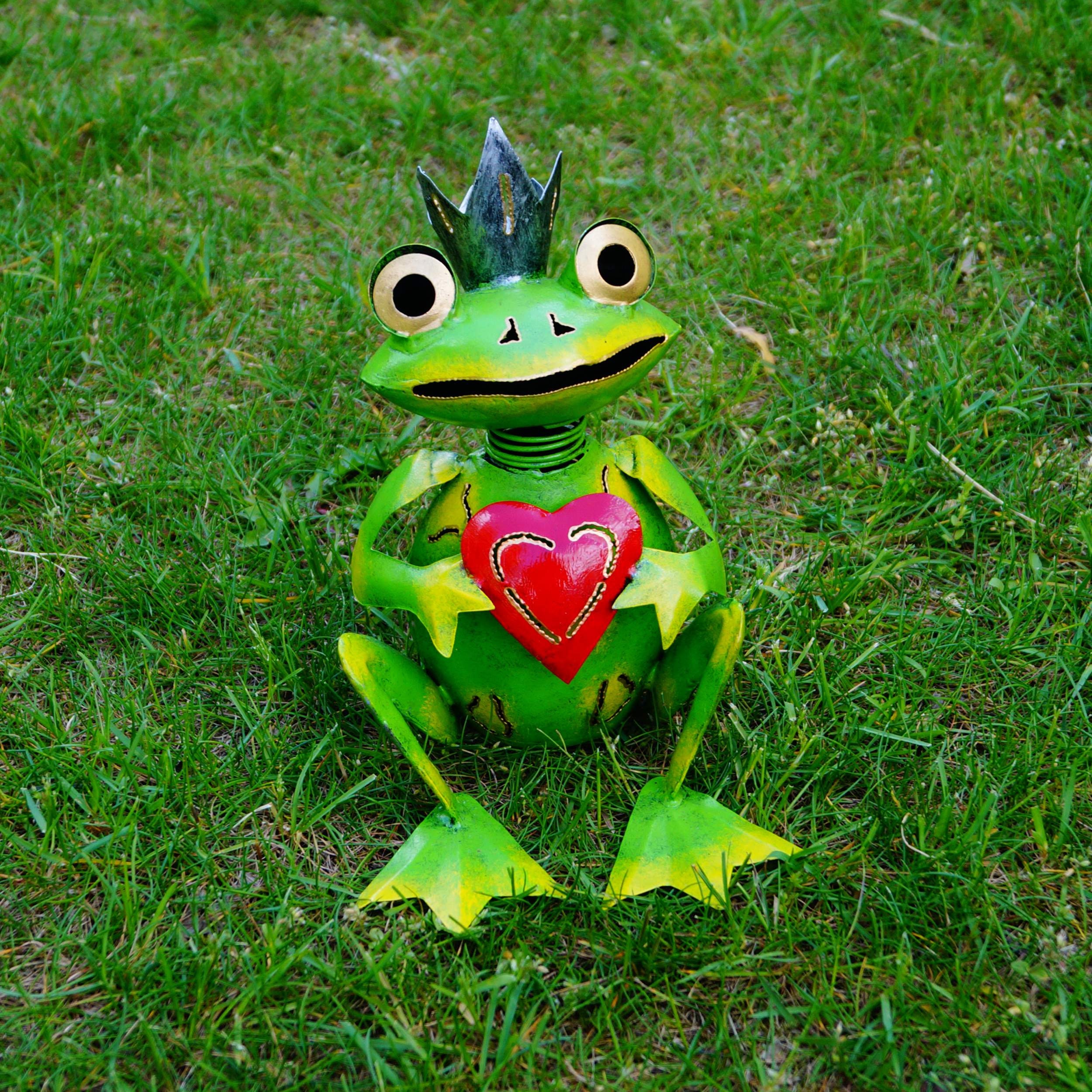 Rana rey jardín decoración figura hecha a mano colorido metal | Etsy