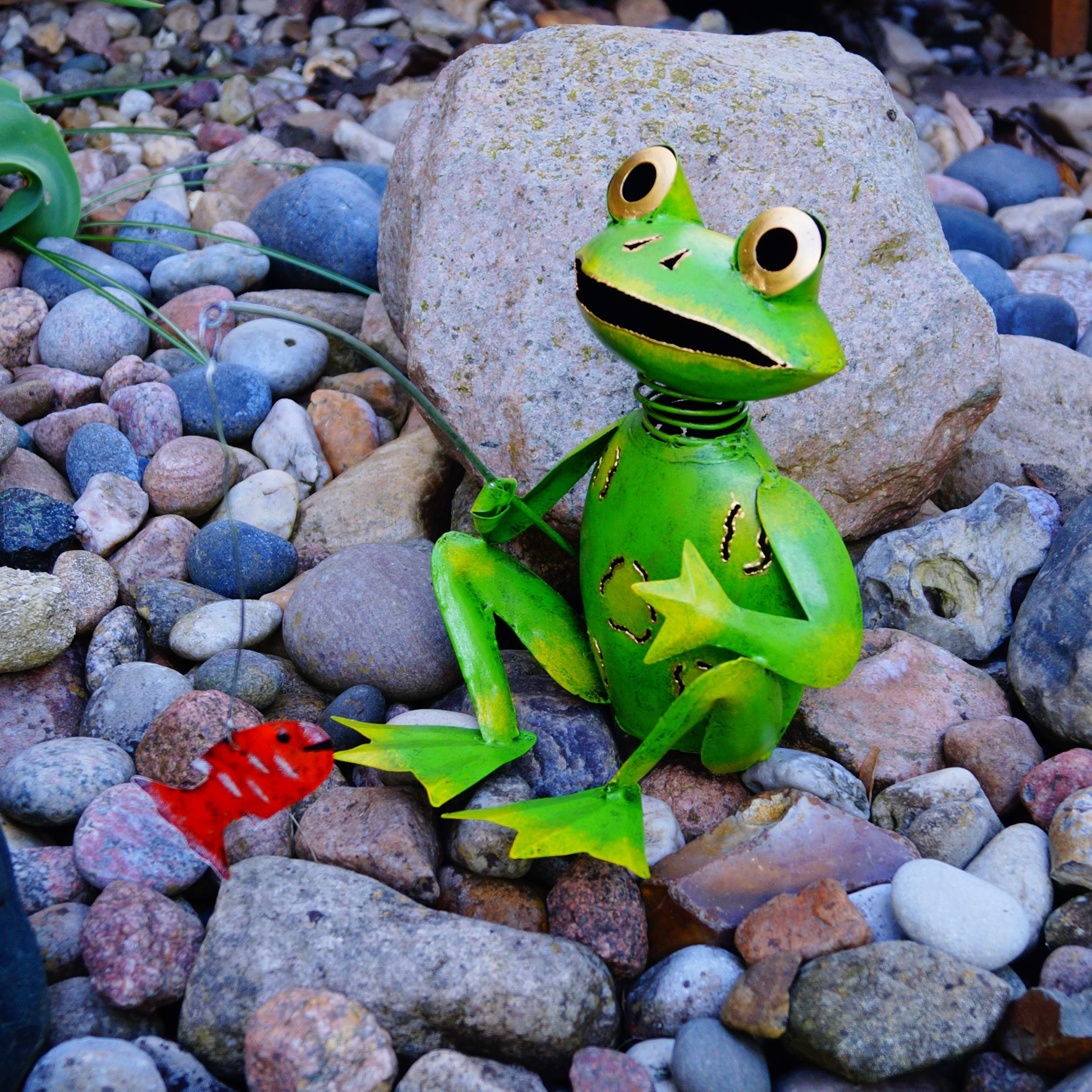 Rana con figura de decoración de jardín de ángeles hecha a | Etsy