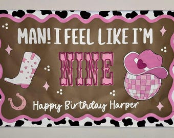 Hand Painted Banner, Custom banner, Custom Painted Banner, Brown Paper Banner, Birthday banner, Graduation banner, Painted party banner
