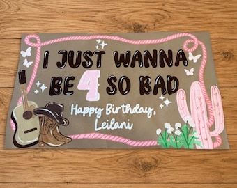 Hand Painted Banner, Custom banner, Custom Painted Banner, Brown Paper Banner, Birthday banner, Graduation banner, Painted party banner
