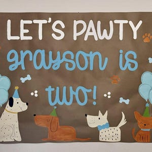Pancarta pintada a mano, pancarta personalizada, pancarta pintada a medida, pancarta de papel marrón, pancarta de cumpleaños, pancarta de graduación, pancarta pintada para fiestas imagen 16
