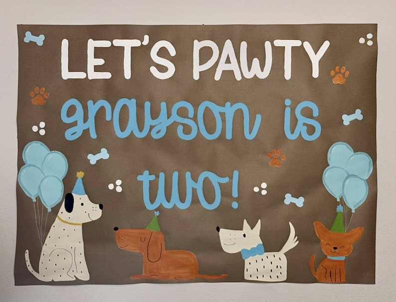 Pancarta pintada a mano, pancarta personalizada, pancarta pintada a medida, pancarta de papel marrón, pancarta de cumpleaños, pancarta de graduación, pancarta pintada para fiestas imagen 16
