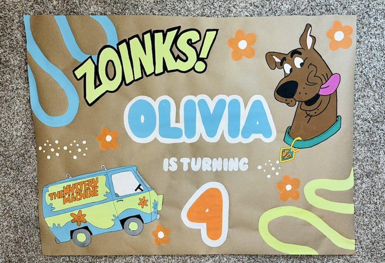 Pancarta pintada a mano, pancarta personalizada, pancarta pintada a medida, pancarta de papel marrón, pancarta de cumpleaños, pancarta de graduación, pancarta pintada para fiestas imagen 20