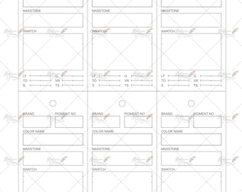 Watercolor Swatch Card Template/Printable