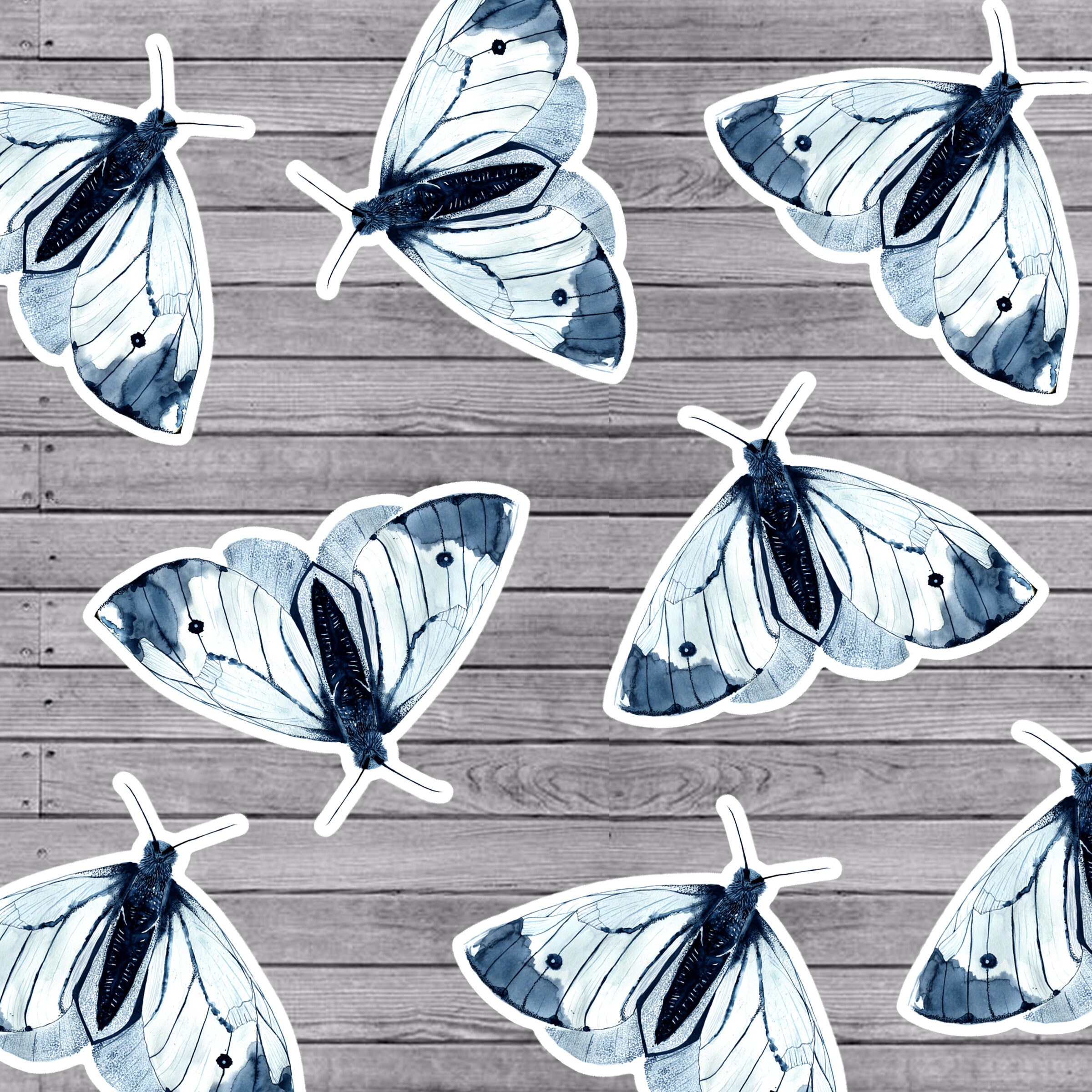 Blue Butterfly Vinyl Sticker large Vinyl Die Cut Etsy
