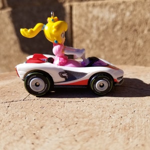 Christmas ornament, Mario bros. ornament, Peach P-Wing Kart, Nintendo mirror hanger charm, Peach figure, Mario Kart accessories, gaming