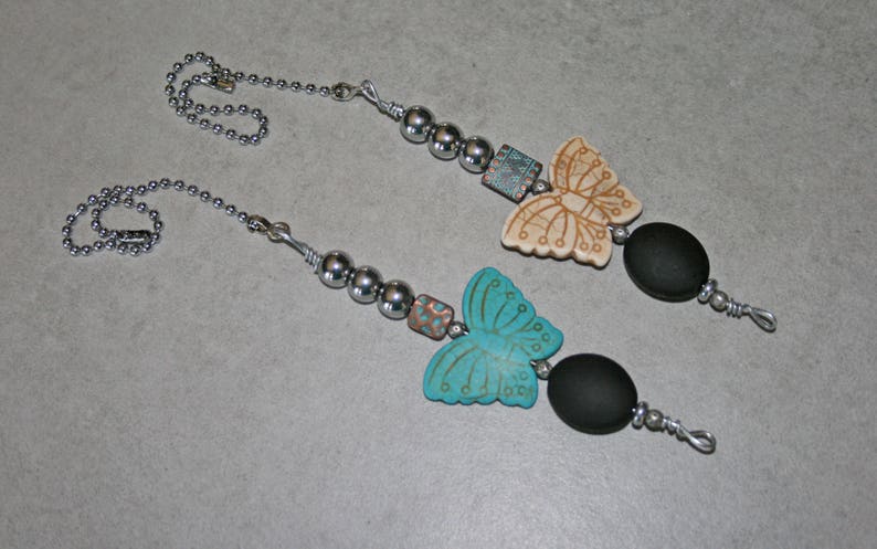 Butterfly Ceiling Fan Pull Beaded Light Pull Butterfly Light Etsy