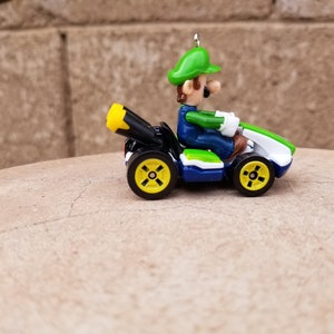 Christmas ornament, Luigi ornament, Mario Standard Kart, Nintendo mirror hanger charm figure, Mario Kart accessories, gaming MarioKart