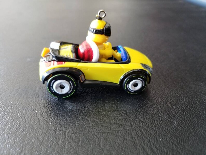 Christmas ornament, Mario bros. ornament, Lakitu Sports Coupe Kart, Nintendo mirror hanger charm, figure, Mario Kart accessories, gaming image 2