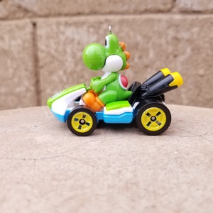 Christmas ornament, Mario bros. ornament, Yoshi Standard Kart, Nintendo mirror hanger charm figure, Mario Kart accessories, gaming MarioKart