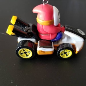 Christmas ornament, Mario bros. ornament, Shy guy standard Kart, Nintendo mirror hanger charm, Shyguy figure, Mario Kart accessories, gaming