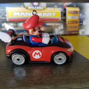 Christmas ornament, Mario bros. ornament, Mario Wild Wing Kart Nintendo mirror hanger charm figure, Mario Kart accessories, gaming MarioKart