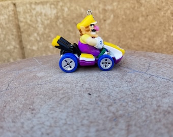 Christmas ornament, Mario bros. ornament, Wario Standard Kart, Nintendo mirror hanger charm figure, Mario Kart accessories, gaming