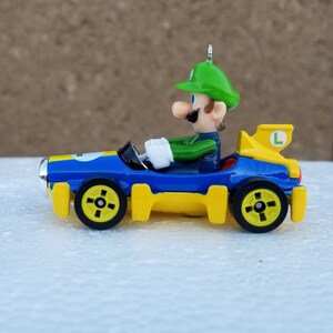 Christmas ornament, Mario bros. ornament, Luigi Mach 8 Kart, Nintendo mirror hanger charm figure, Mario Kart accessories, gaming MarioKart