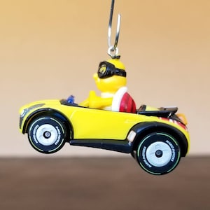 Christmas ornament, Mario bros. ornament, Lakitu Sports Coupe Kart, Nintendo mirror hanger charm,  figure, Mario Kart accessories, gaming