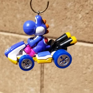 Christmas ornament, Mario bros. ornament, Yoshi Standard Kart,Nintendo mirror hanger charm figure, Mario Kart accessories, gaming Mario Kart