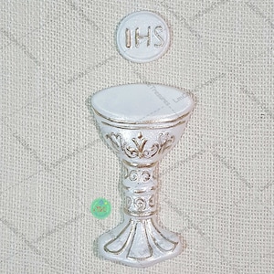 Fondant Chalice with Host Cake Topper, Chalice Cake Topper, Religious Cake Topper