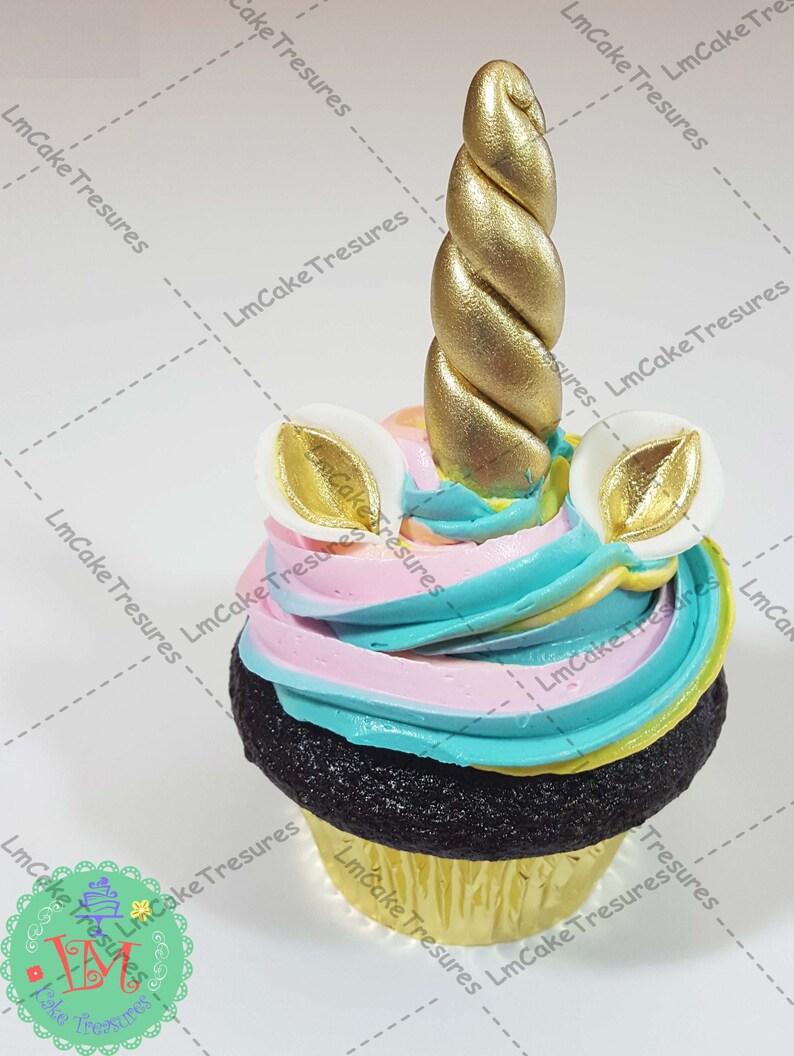 Fondant Unicorn Horn 12 and Ears 24 Edible Unicorn Horn Etsy