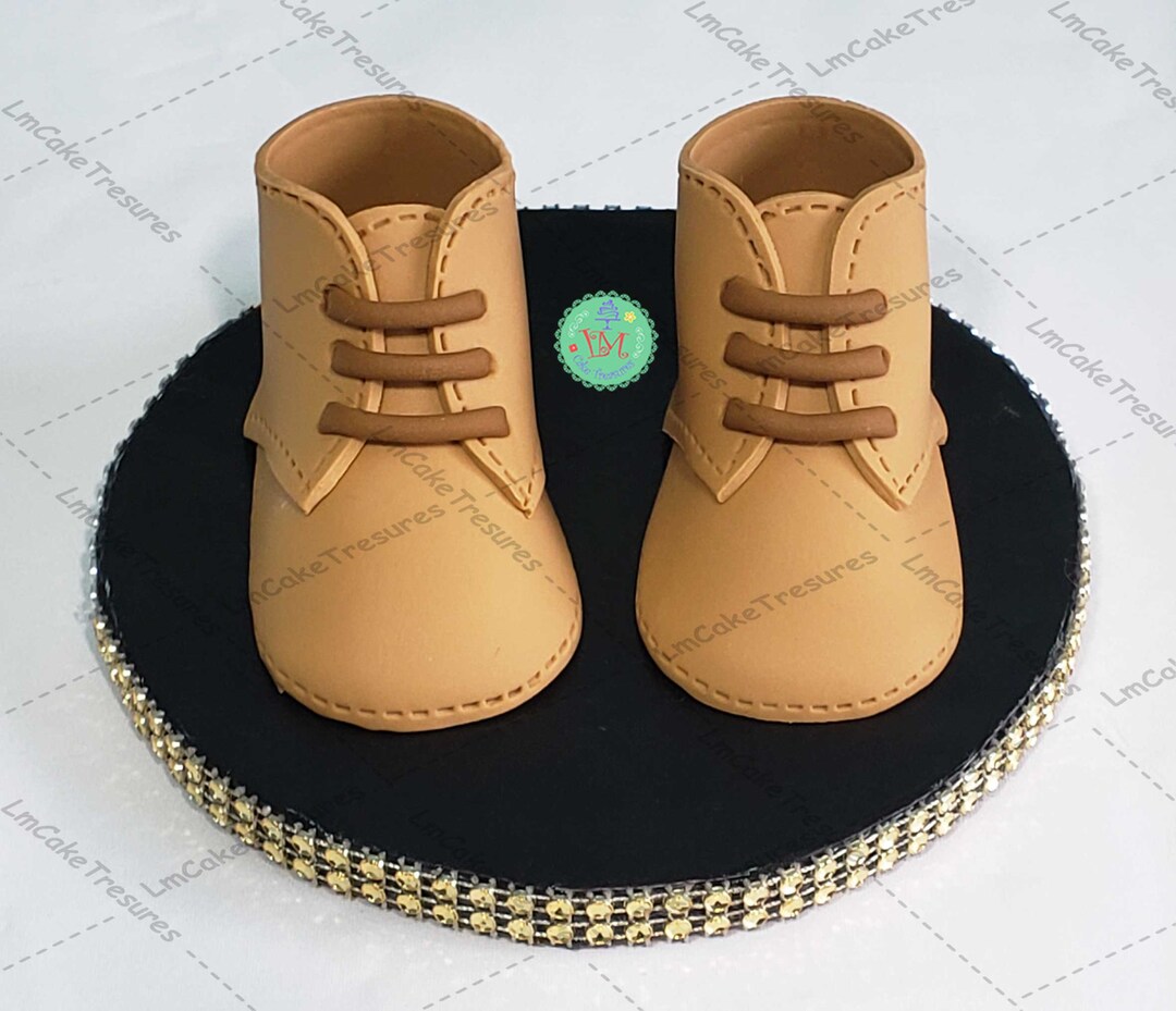 Baby Boy Booties Cake Topper Fondant Baby Booties Fondant Baby Shoes