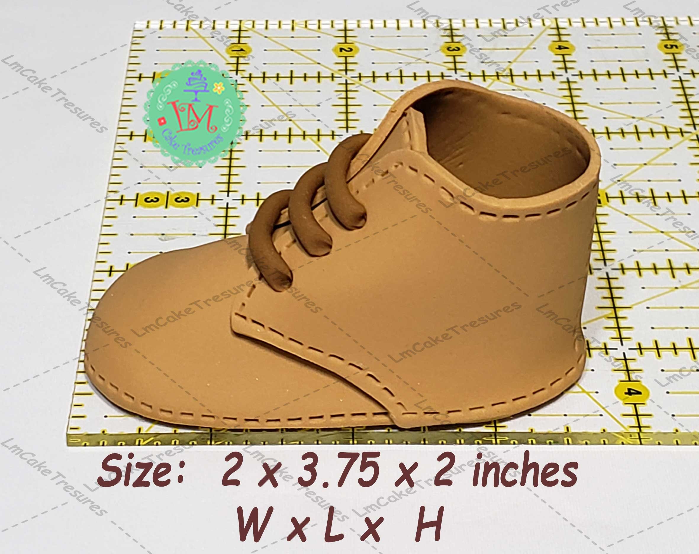 Baby Boy Booties Cake Topper Fondant Baby Booties ONE Pair Etsy