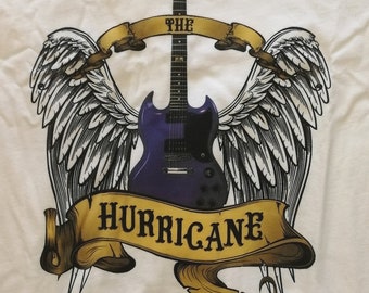 THE HURRICANE - T-Shirt with a Winged Guitar