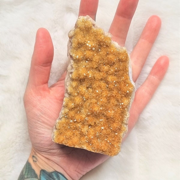 Citrine Cluster - Citrine Druze - Yellow Citrine Crystal Specimen - Reiki Charged Crystal Druzy - Natural Crystal