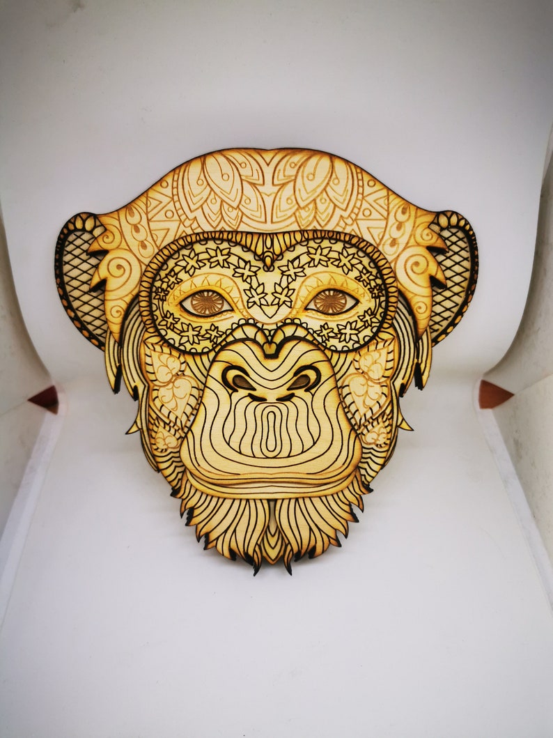 Download Multilayer Mandala Monkey Svg Lasecut Files DFX Home decor | Etsy