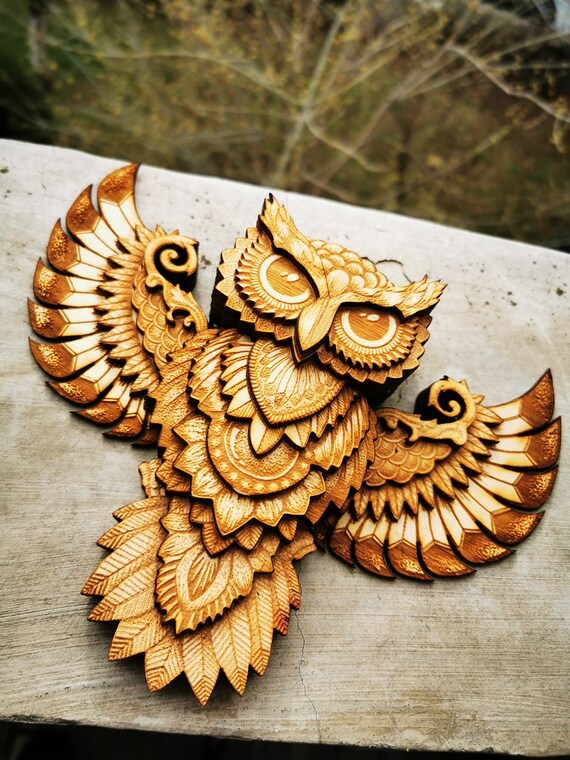 Download Multilayer Mandala Owl Svg Lasecut Files Dfxsvg 3d Mandala Etsy