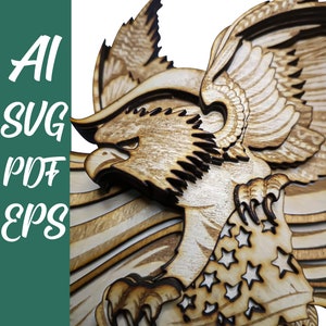Multilayer Mandala Eagle Svg File, Svg, 3d Mandala Svg, Laser Cut ...