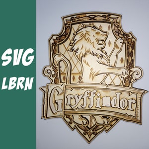 Magical School Lion SVG - 4 layers Laser Cut Files, Sign for Laser Cut , Glowforge, Lightburn Ready